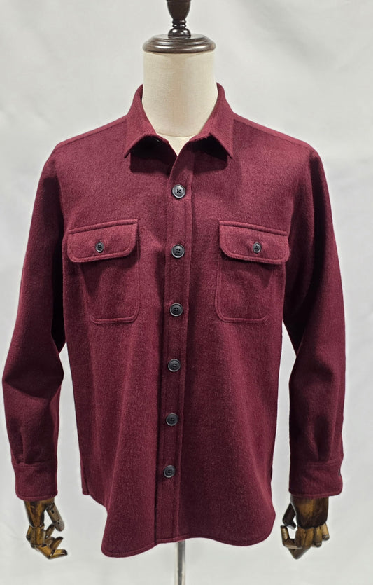 Blue 1899 Burgundy Baby Alpaca Shirt Jacket