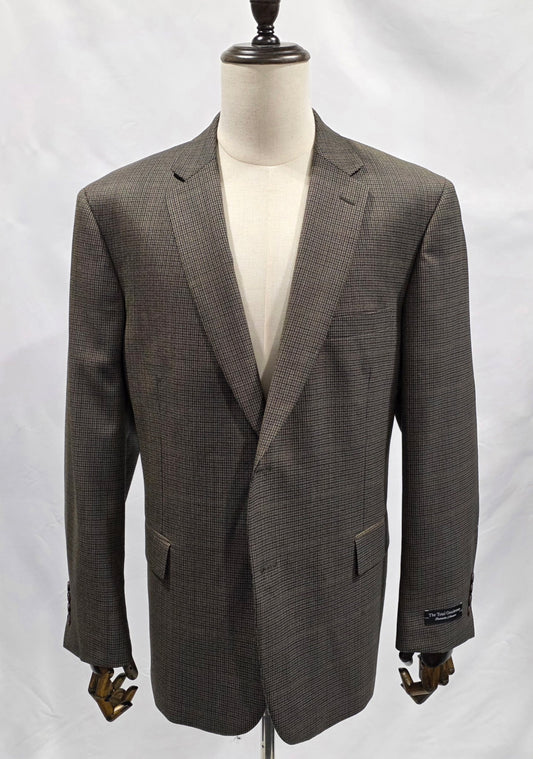 The Total Gentleman Olive Houndstooth with Gold and Burgundy Windowpane Classic Fit Sport Coat