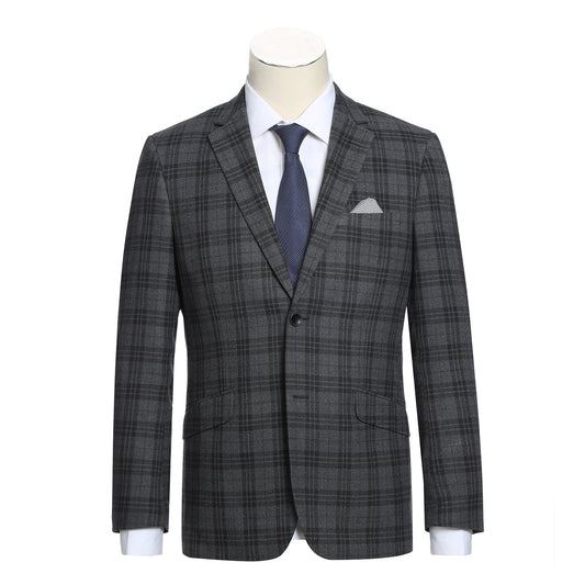 Renoir 294-15 Men's Slim Fit Checked Suits