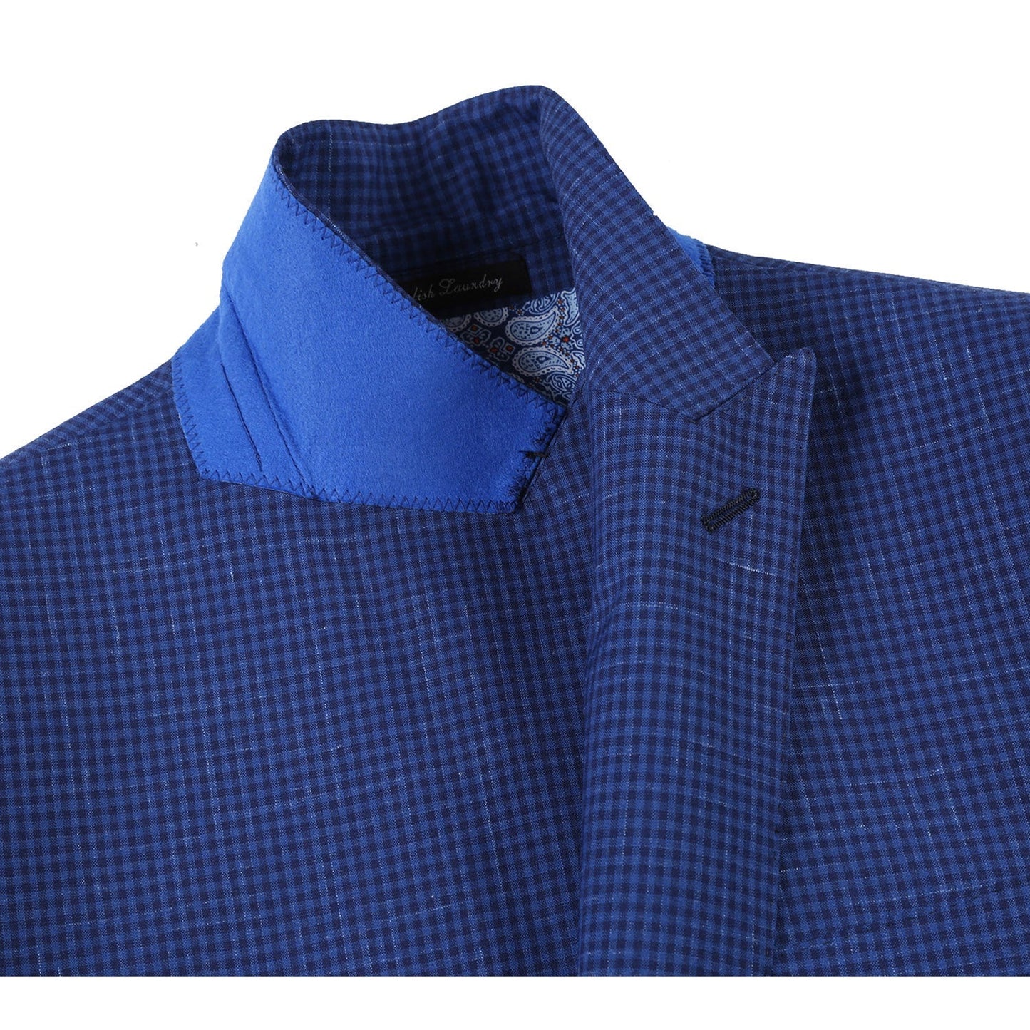 EL72-15-405 Blue Mini-Check Wool Suit