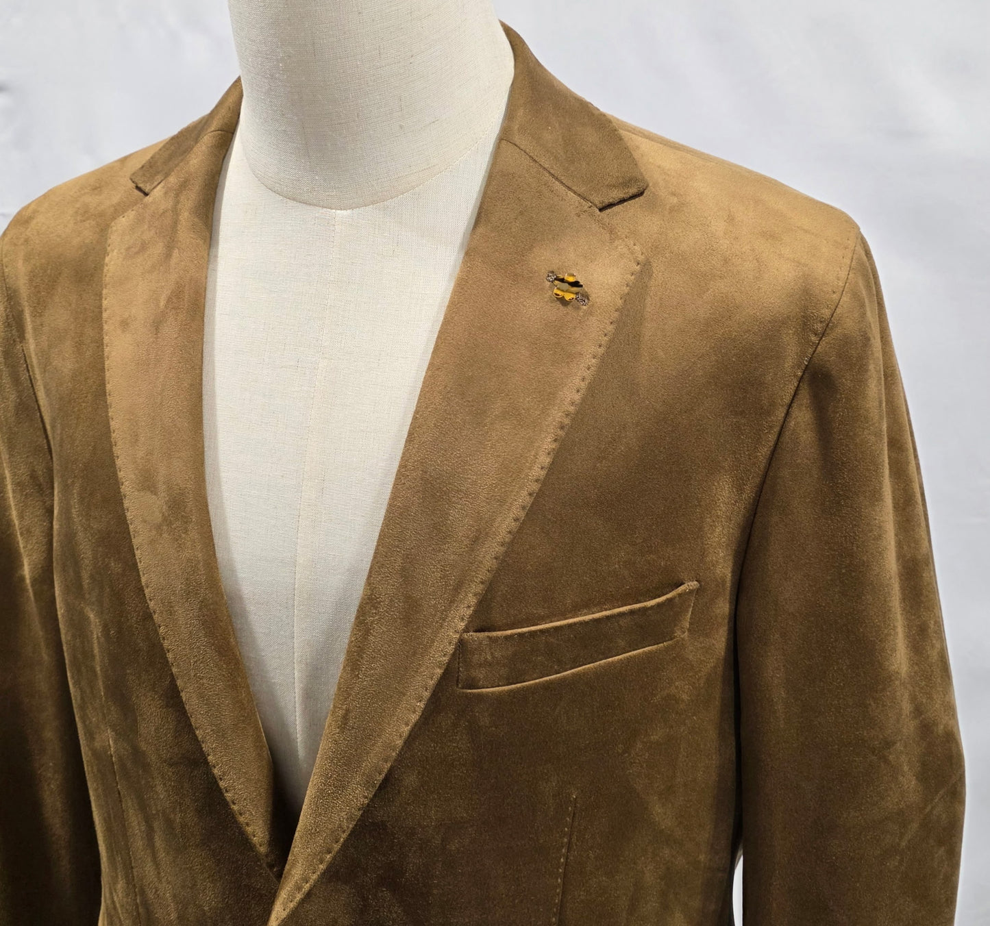 Enzo Tan Faux Suede Sport Coat