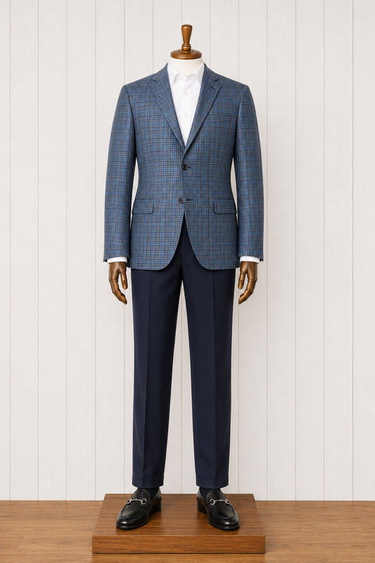 TG Signature Series Green and Navy Check Sport Coat