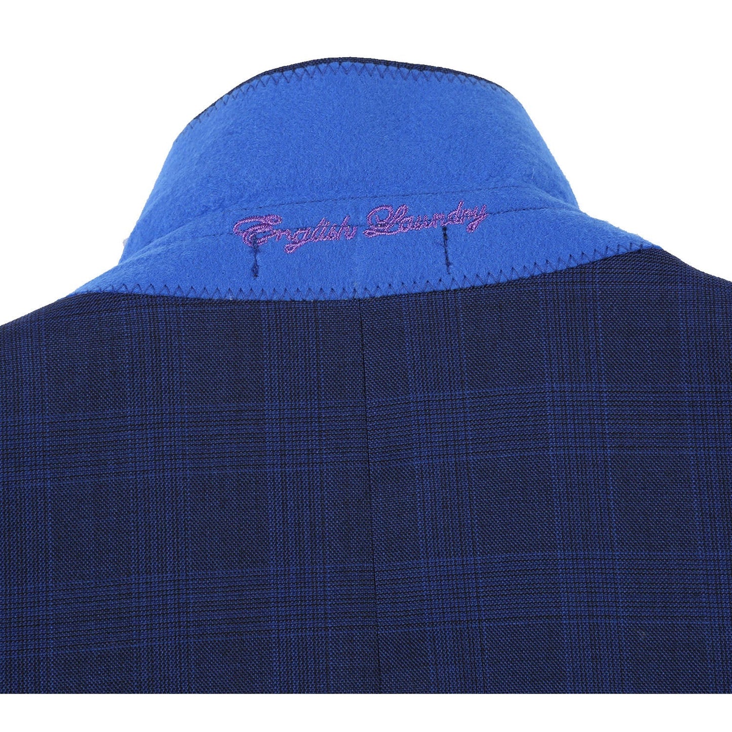 EL72-55-412 Midnight Blue Check Wool Suit