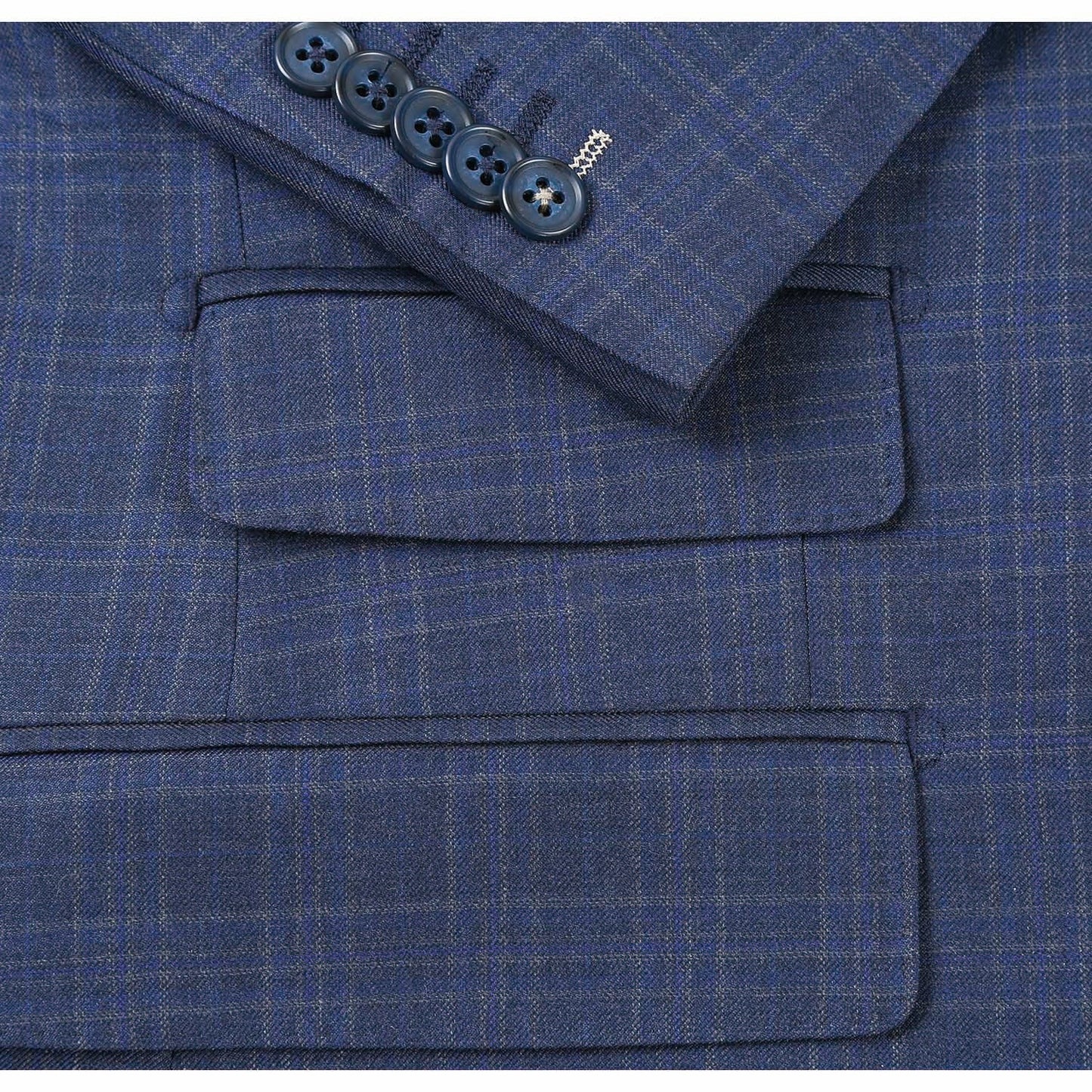 EL82-66-415 Gray Blue Wool Suit