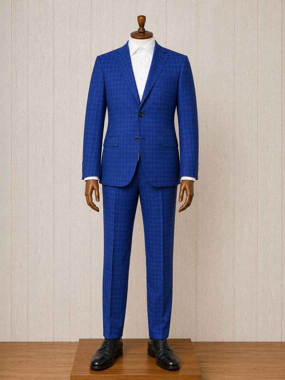 Renoir Classic Fit Blue Check Suit on clearance