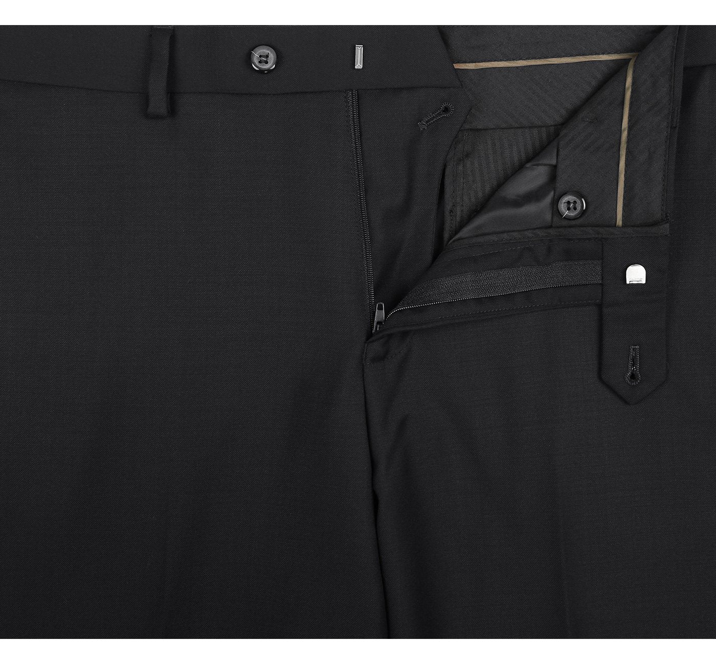508-1 Men's Regular Fit Flat Front Wool Suit Pant
