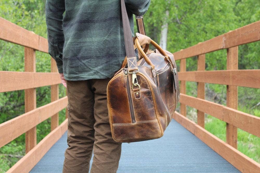 30L Weekender Top Grain Leather Duffel