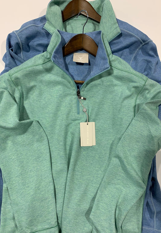 Nicoby Long Sleeve Lightweight Reversible Quarter Zip Blue/Green on clearance