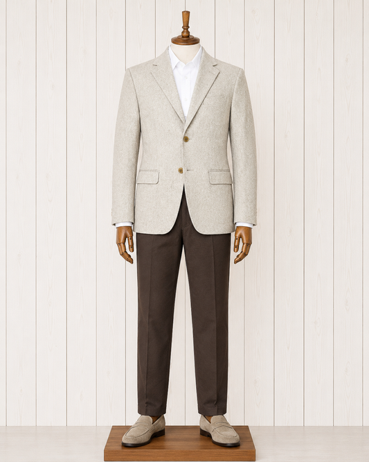 Giles and Jasper 100% Cashmere Heathered Tan Sport Coat