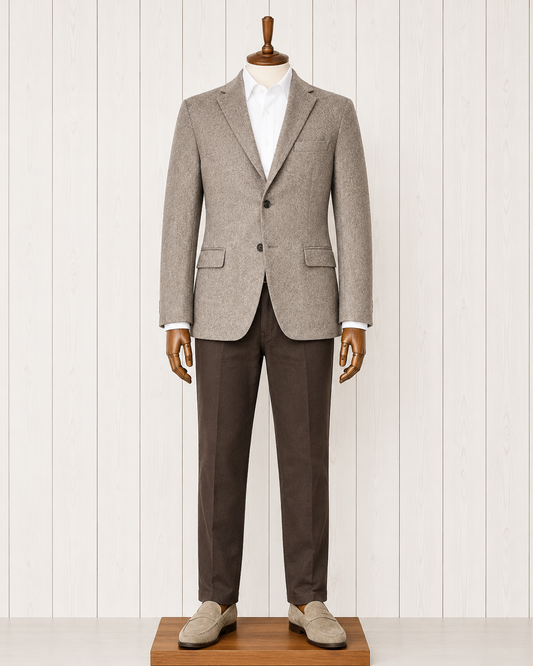 Giles and Jasper 100% Cashmere Heathered Brown Sport Coat