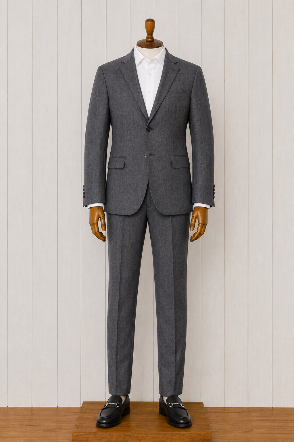 Mantoni Grey Birdseye Classic Fit Suit