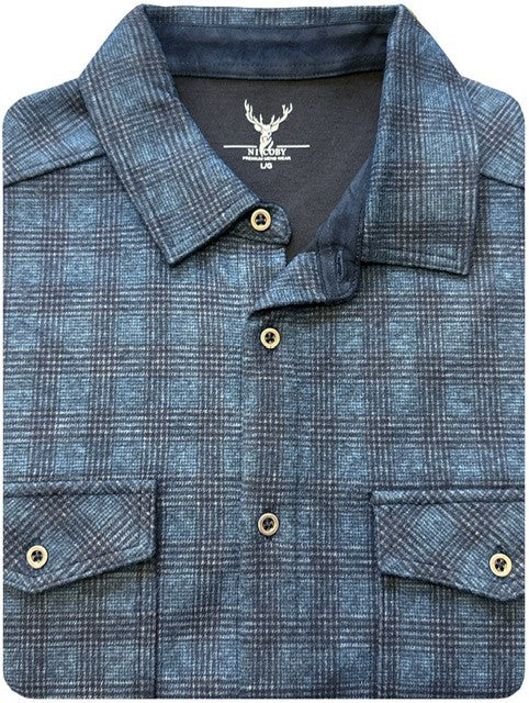 NICOBY RUGGED FLANNEL OVERSHIRT BLUE