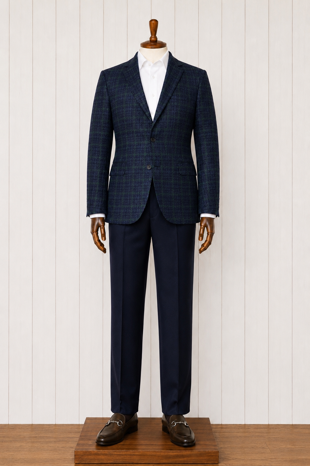 TG Signature Series Navy and Green Plaid Sport Coat on sale