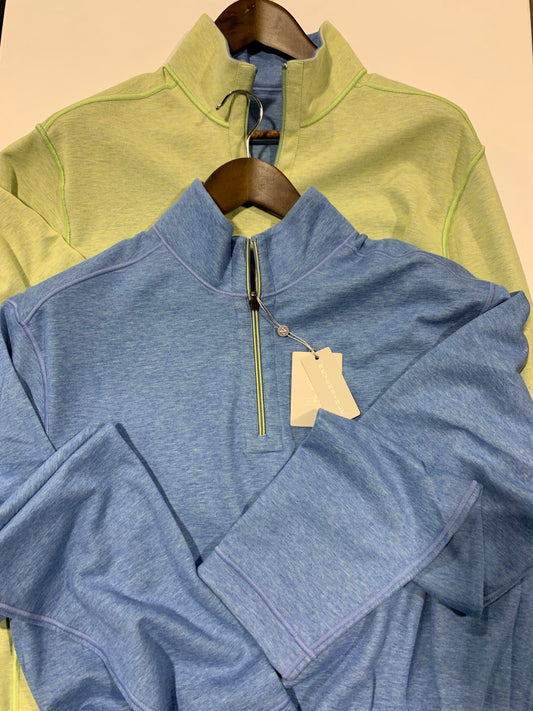 Nicoby Long Sleeve Lightweight Reversible Quarter Zip Blue/Yellow on clearance