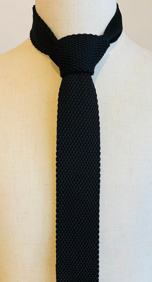 Andrew Fezza Black Knit Tie