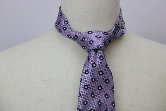 Bruno Marchesi Light Purple with Navy Medallion 100% Silk Tie
