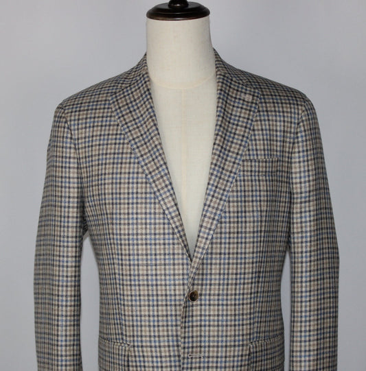 TG Signature Series Modern Fit Beige/Blue/Brown Sports Coat