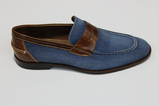 Alan Payne Denim and Leather Loafer on clearance