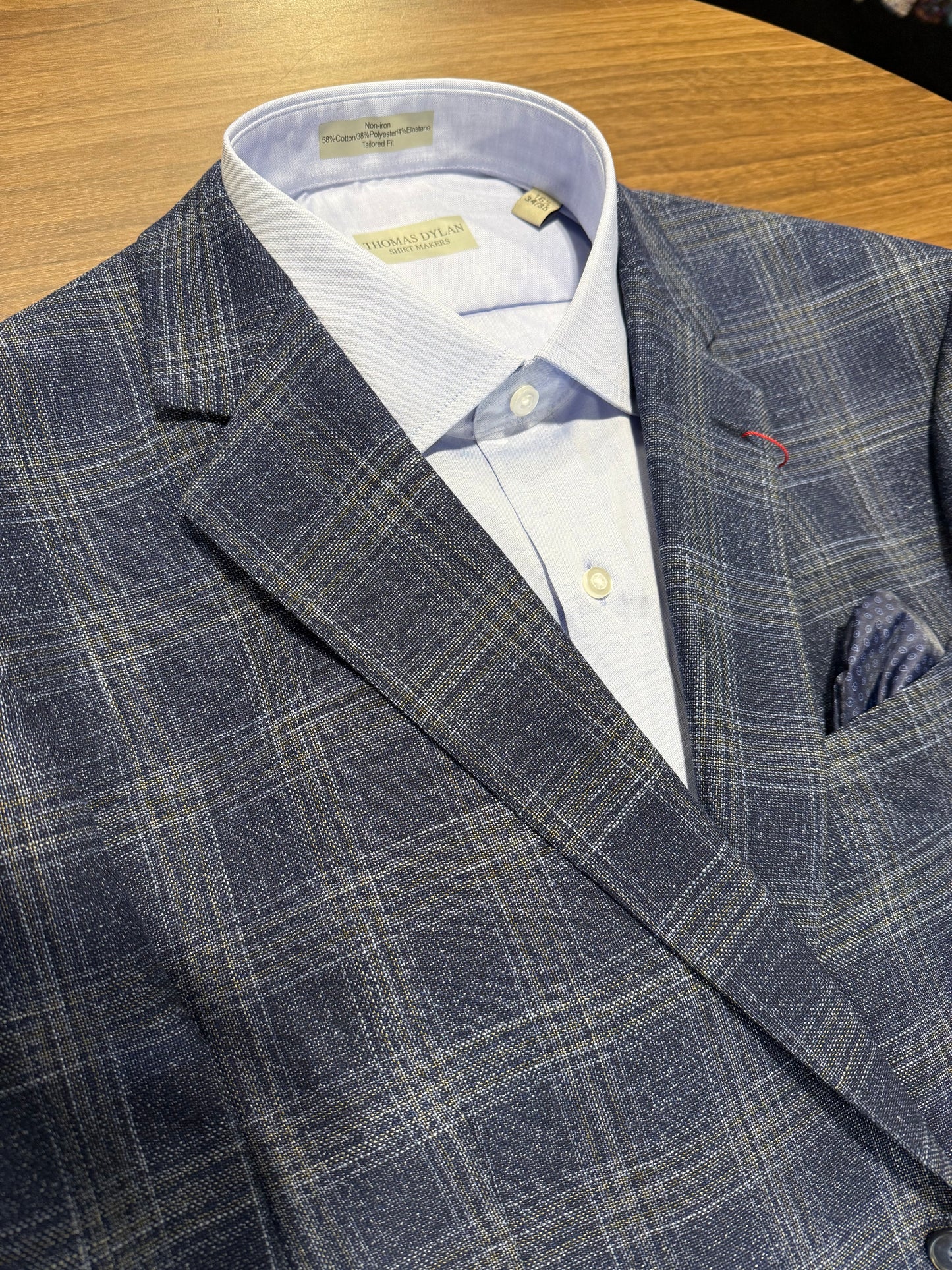 Renoir Navy, Grey and Tan Windowpane Classic Fit Sport Coat on sale