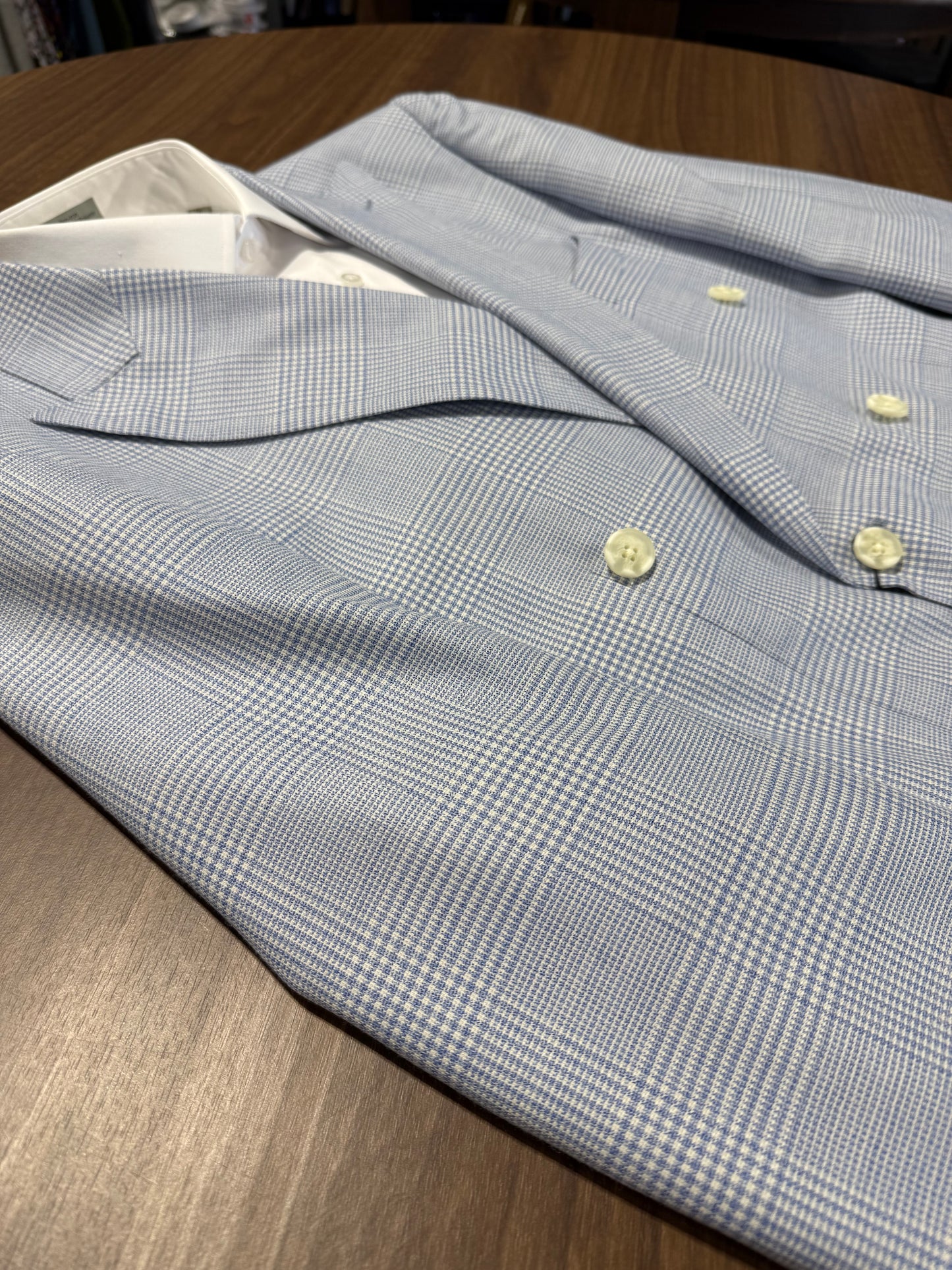 Tiglio Blue and White Double-Breasted Peak Lapel Modern Fit Sport Coat