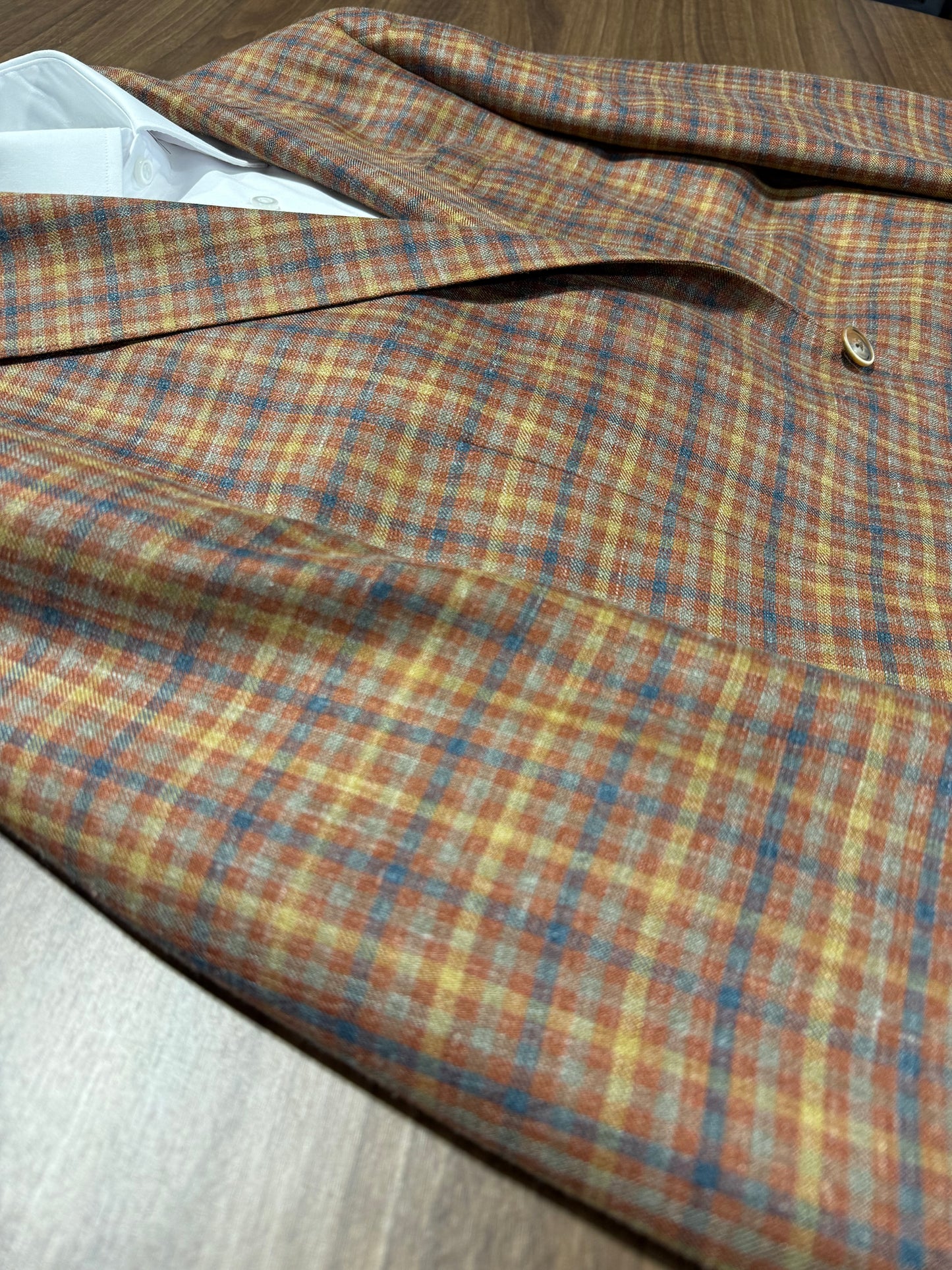 TG Signature Series Rust/Gold/Navy/Grey Sport Coat Fabric from Italy
