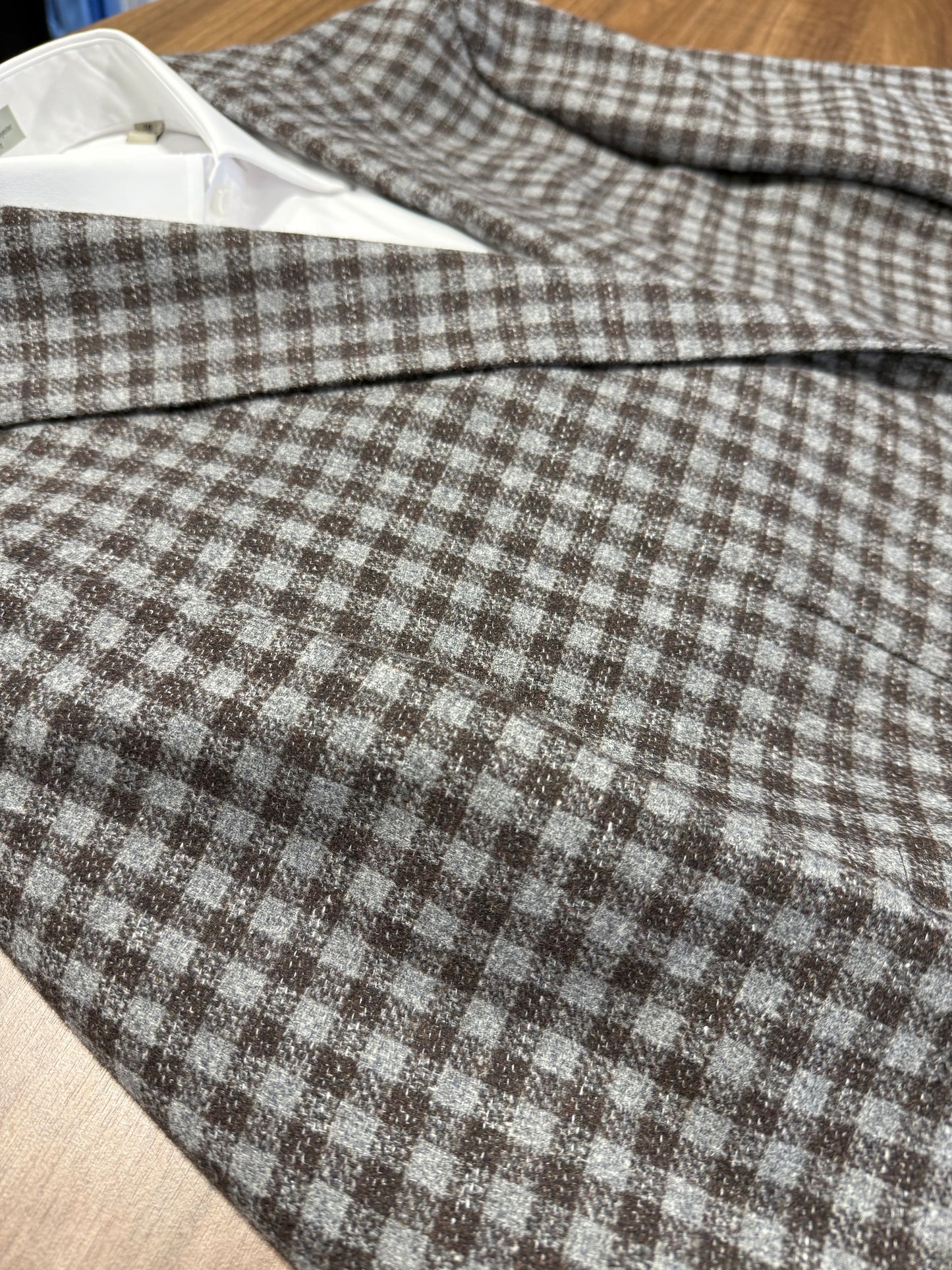 Enzo Grey and Brown Check Modern Fit Sport Coat on sale