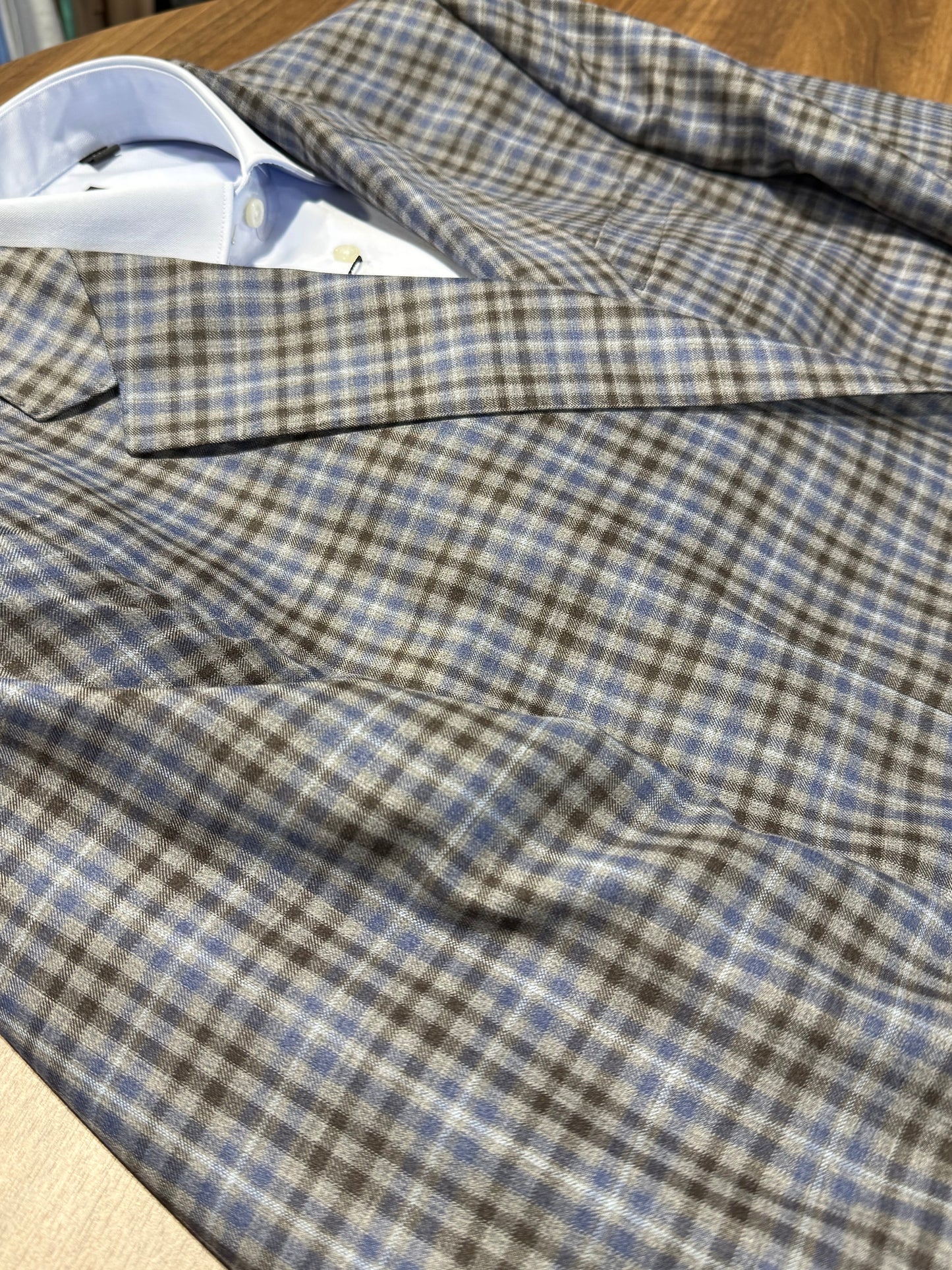 Barocci Grey, Blue and Brown Plaid Sport Coat