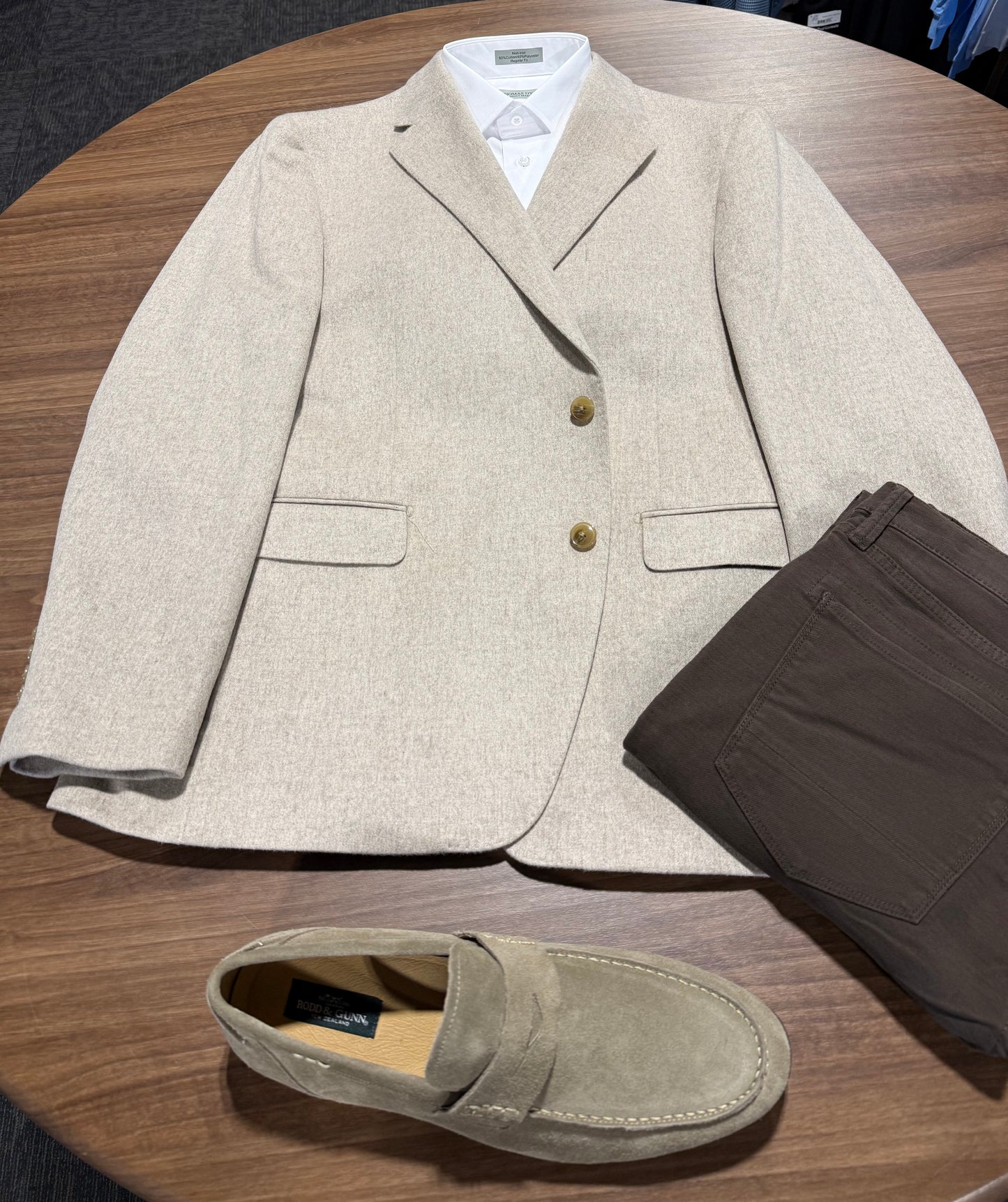 Giles and Jasper 100% Cashmere Heathered Tan Sport Coat