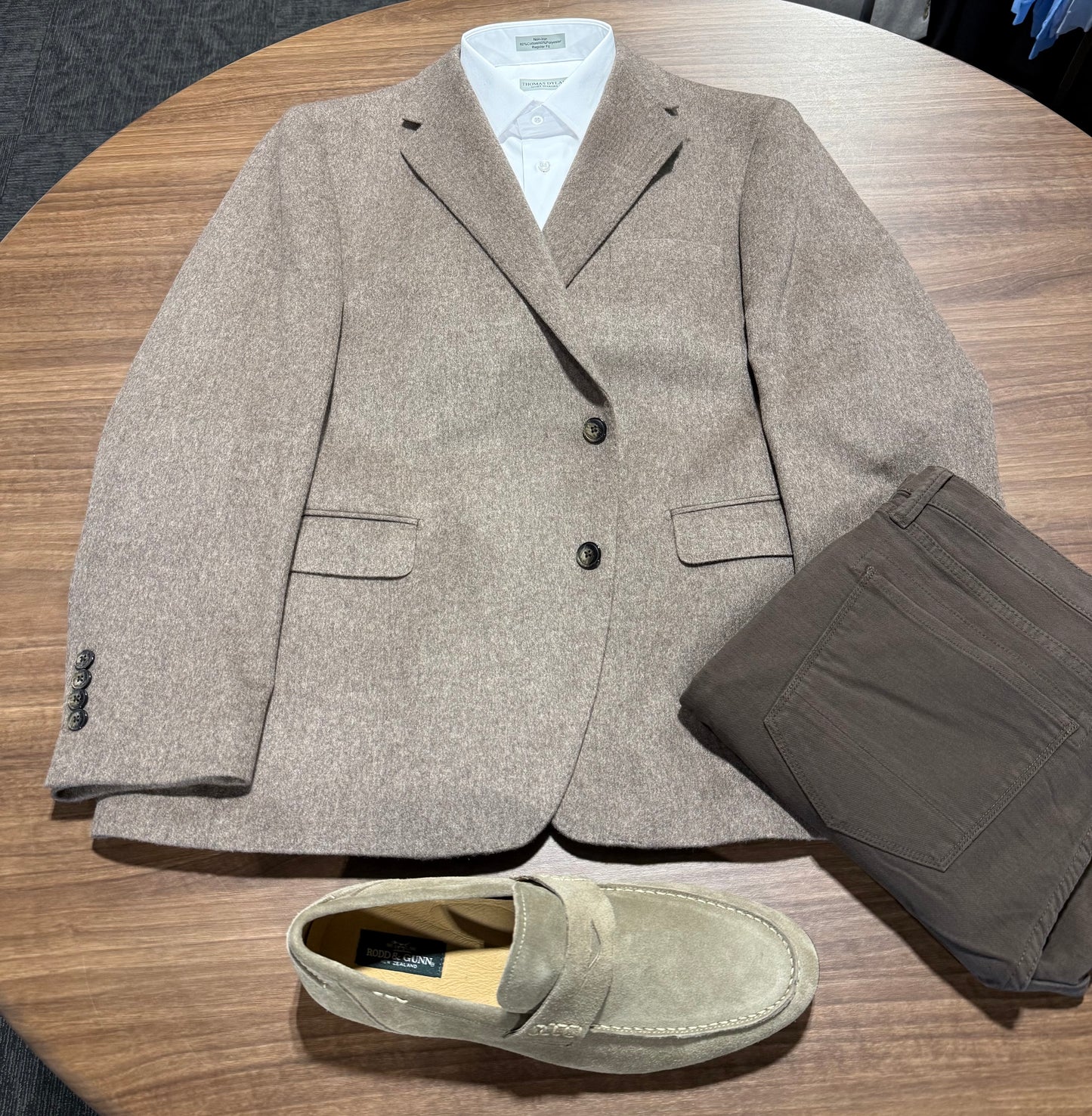 Giles and Jasper 100% Cashmere Heathered Brown Sport Coat