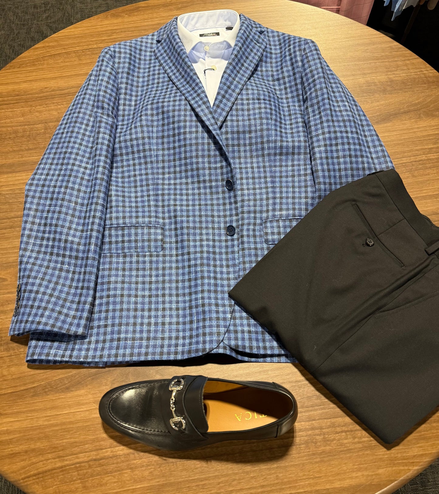 TG Signature Series Blue and Black Check Sport Coat