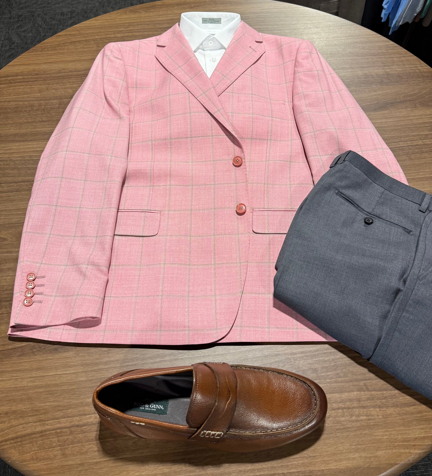 Tiglio Pink and Grey Windowpane Modern Fit Sport Coat on sale