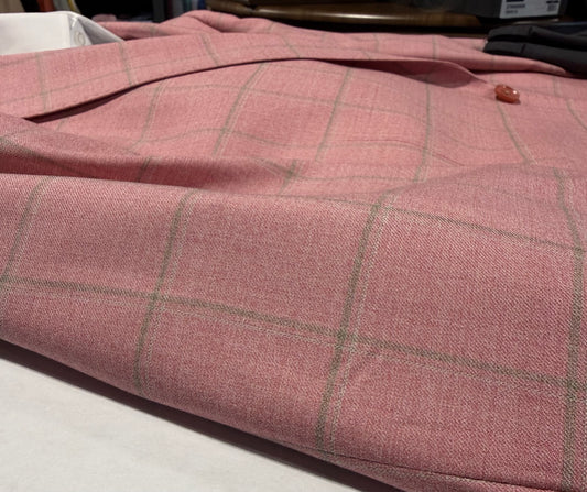 Tiglio Pink and Grey Windowpane Modern Fit Sport Coat on sale