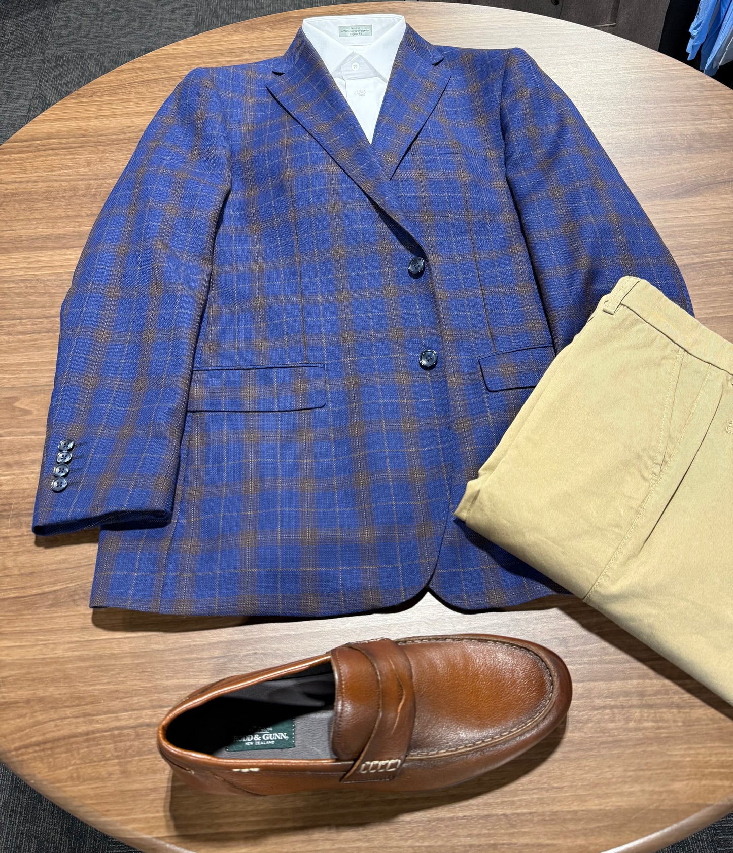 Tiglio Blue and Brown Plaid Sport Coat