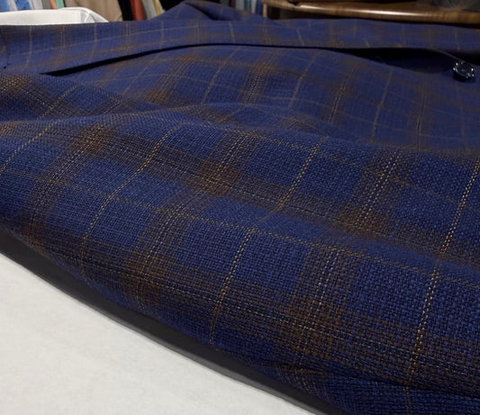 Tiglio Blue and Brown Plaid Sport Coat