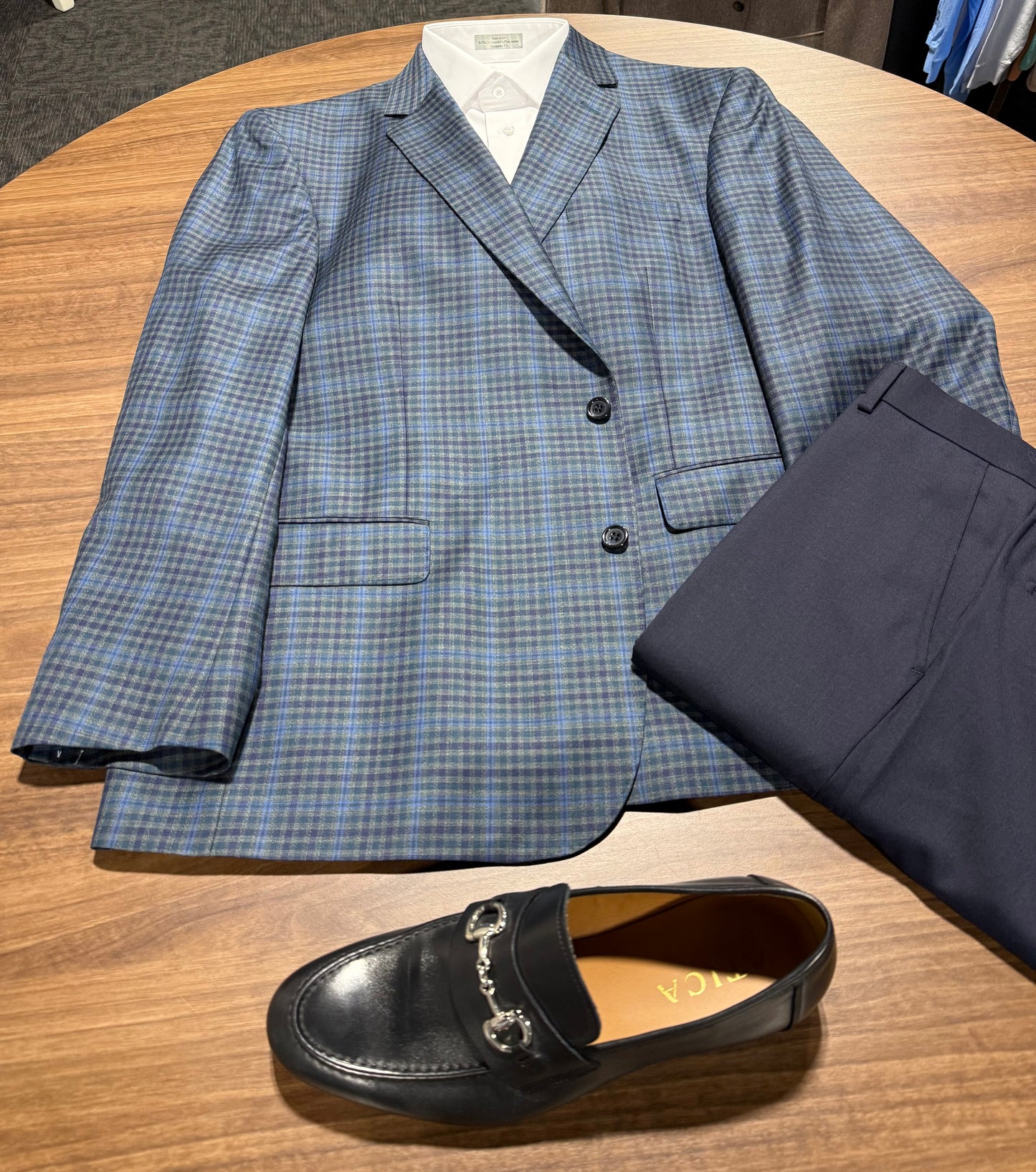 TG Signature Series Green and Navy Check Sport Coat