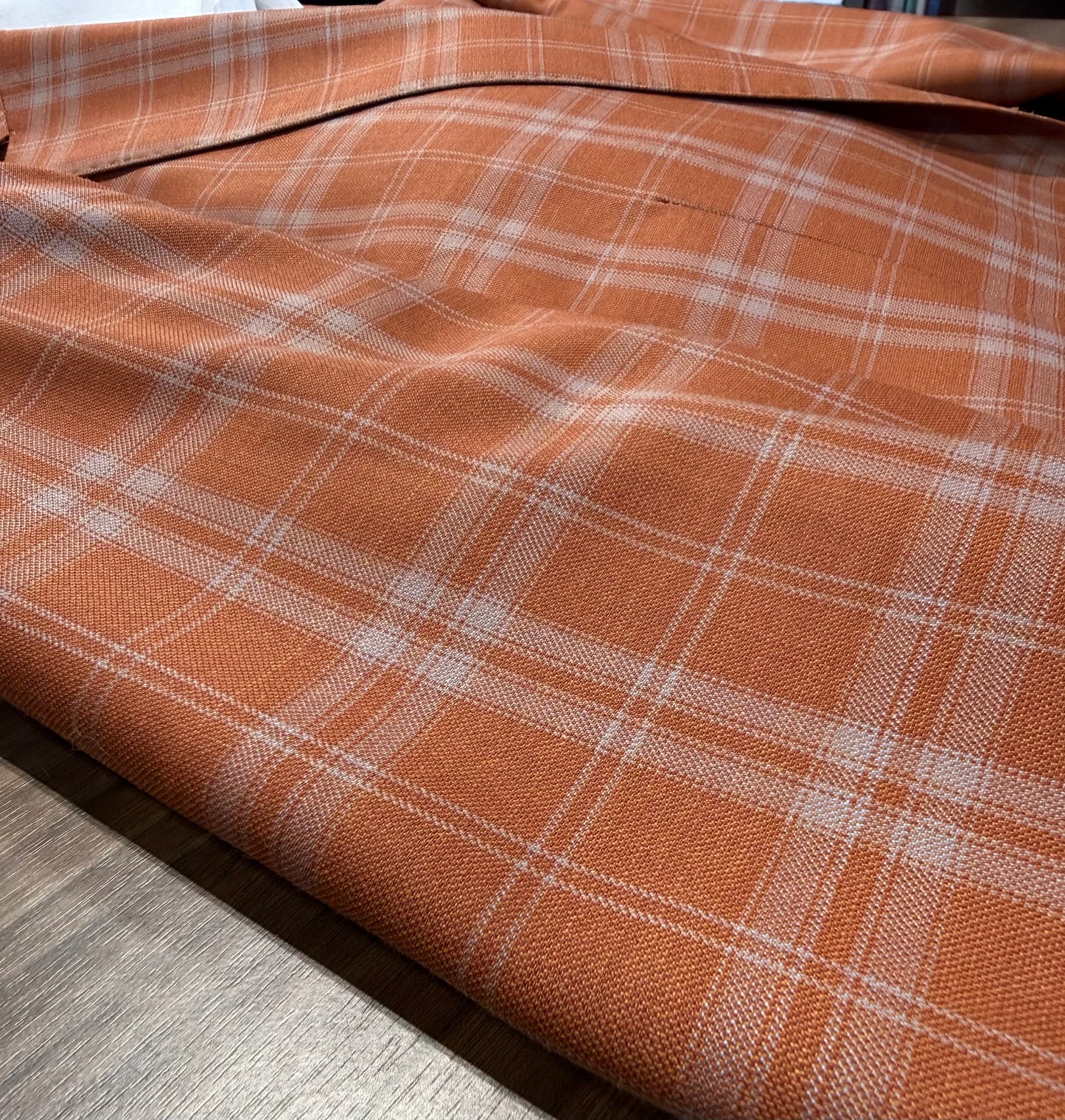 Burnt Orange and Grey Plaid Sport Coat on sale