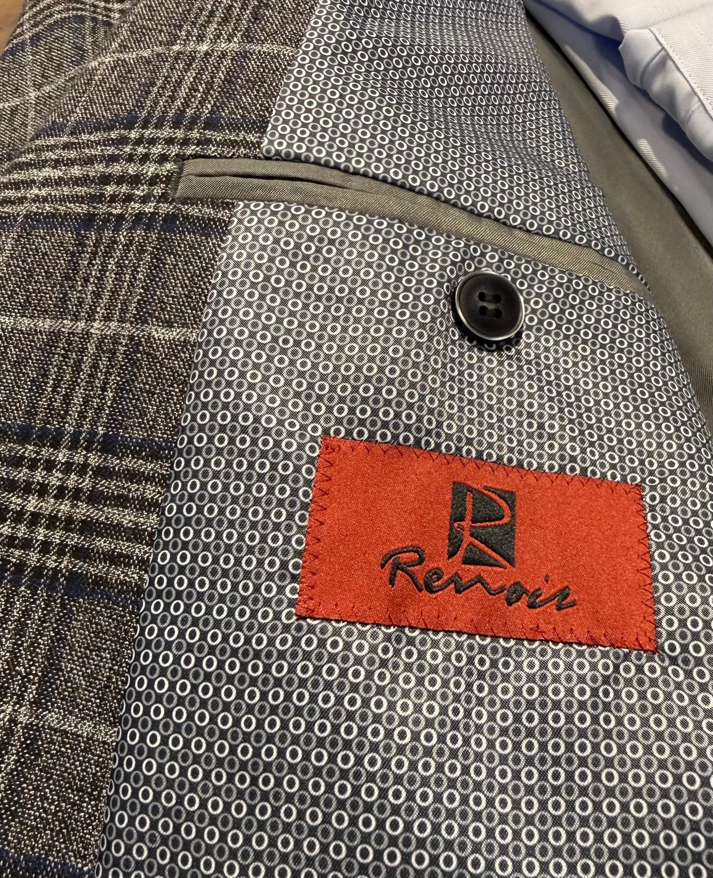 Renoir Classic Fit Grey and Navy Plaid Sport Coat 294-21 on sale