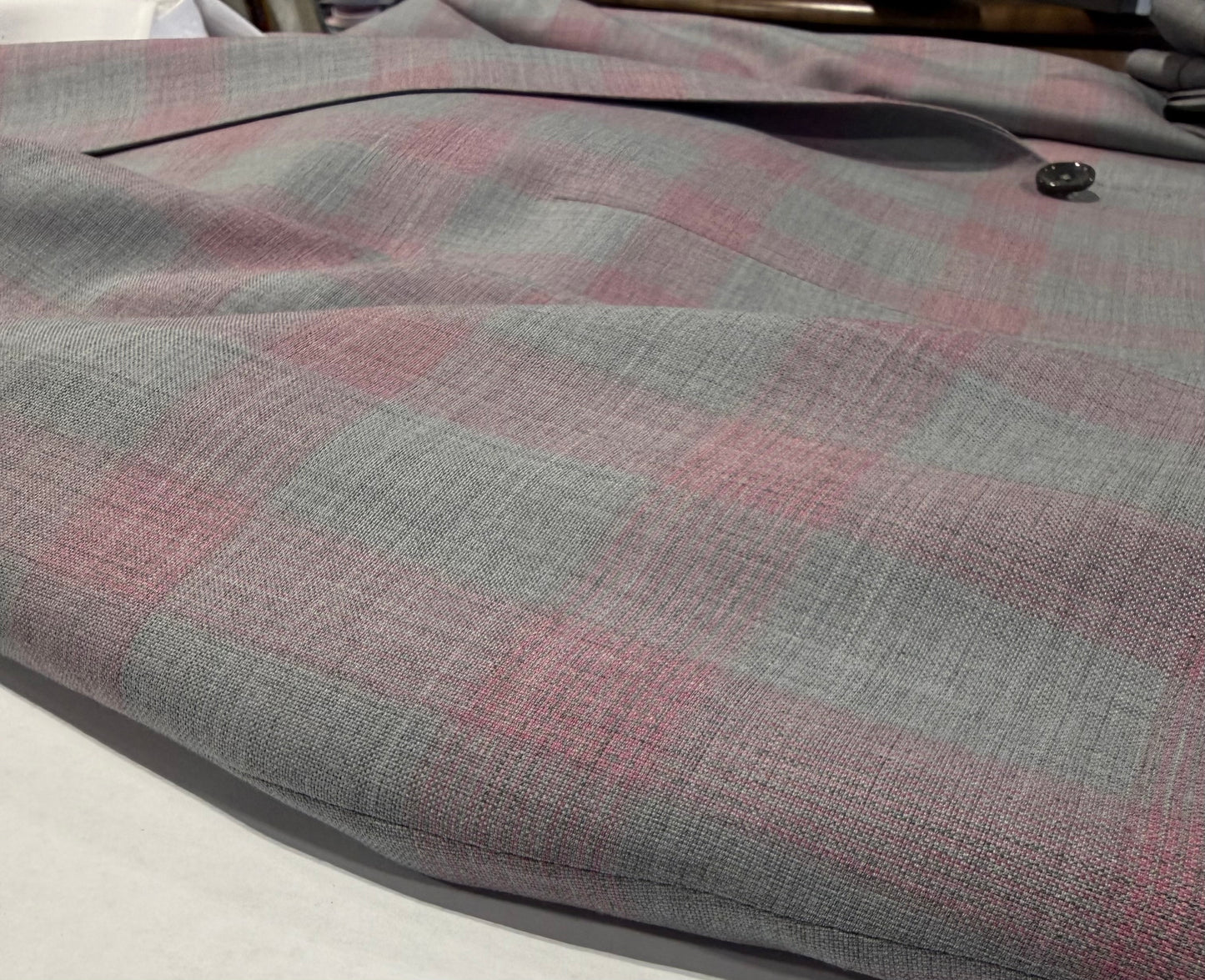 Tiglio Light Grey and Pink Windowpane Modern Fit Sport Coat on sale