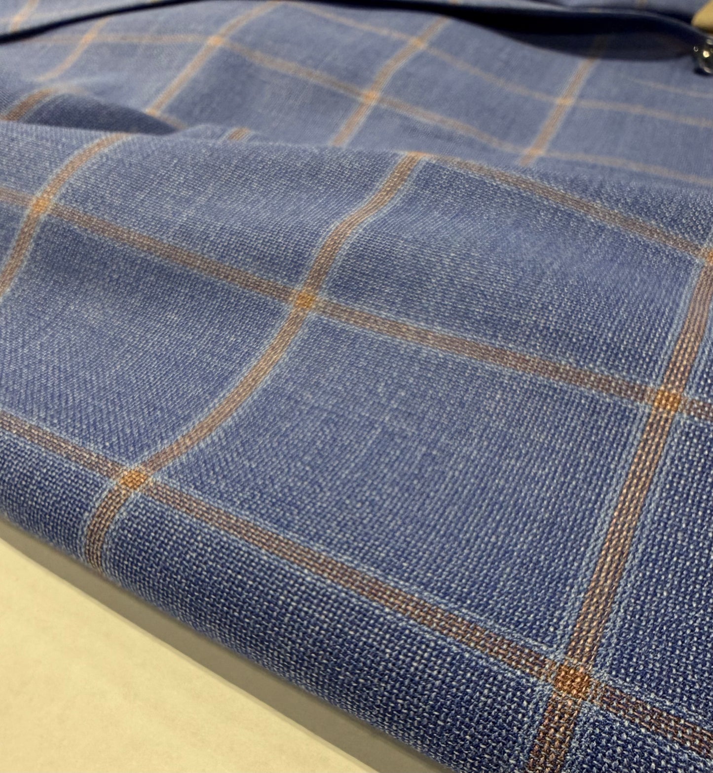 Alessandro Vittelo Blue and Tangerine Windowpane Classic Fit Sport Coat