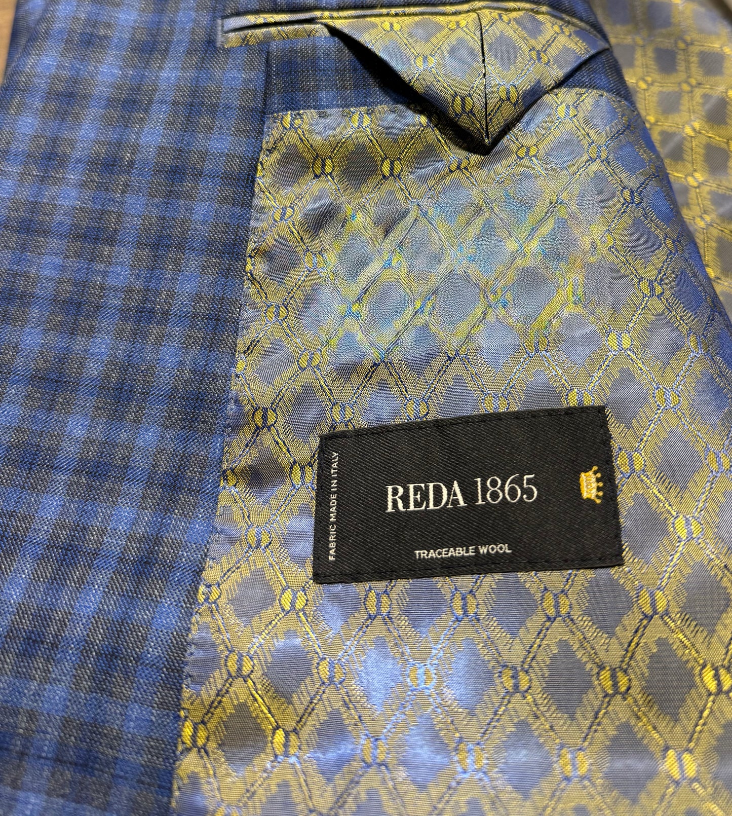 Albert and Walters Reda Italian Fabric Navy, Grey and Black Check Classic Fit Sport Coat