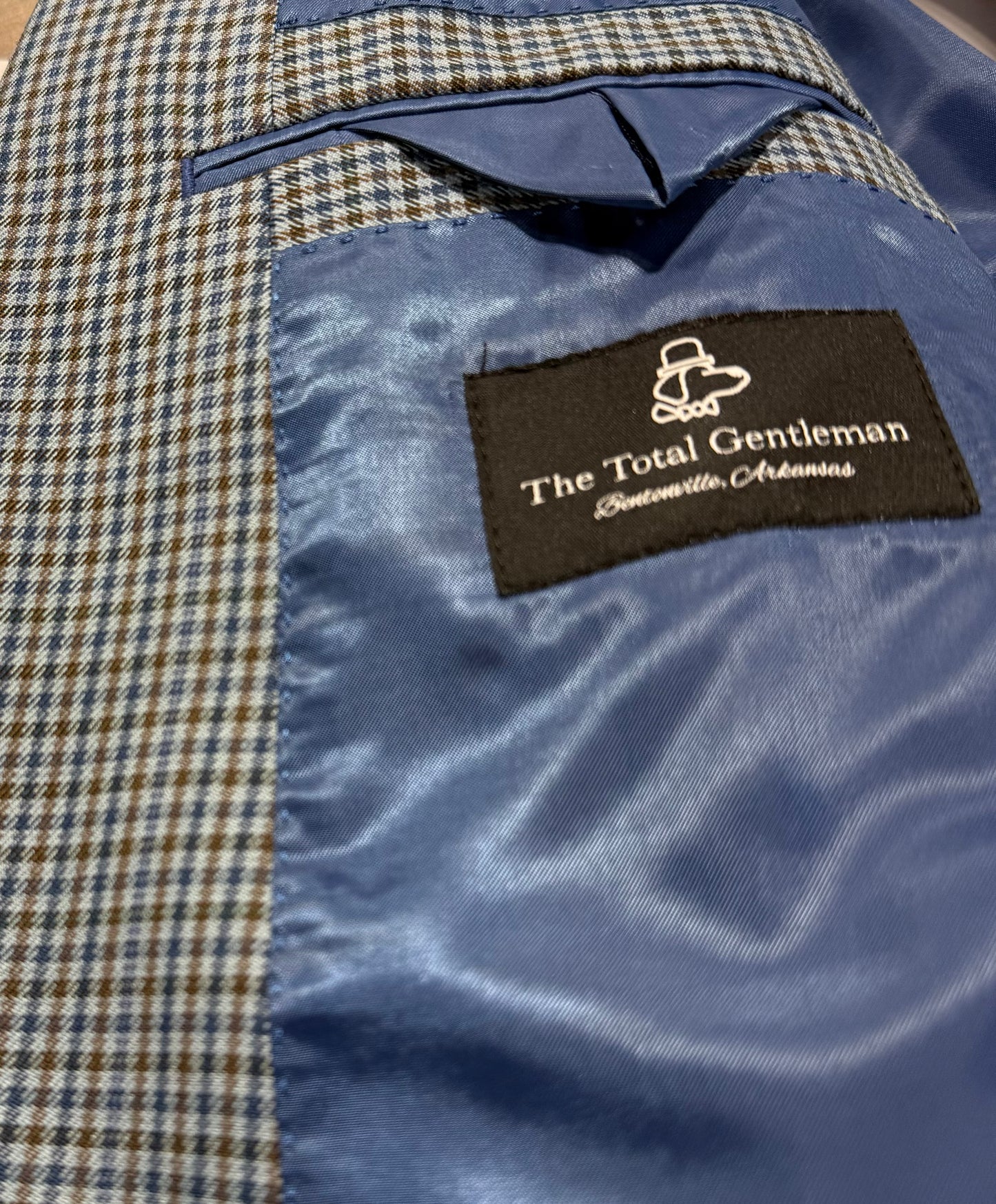 Albert and Walters Light Blue and Taupe Classic Fit Sport Coat