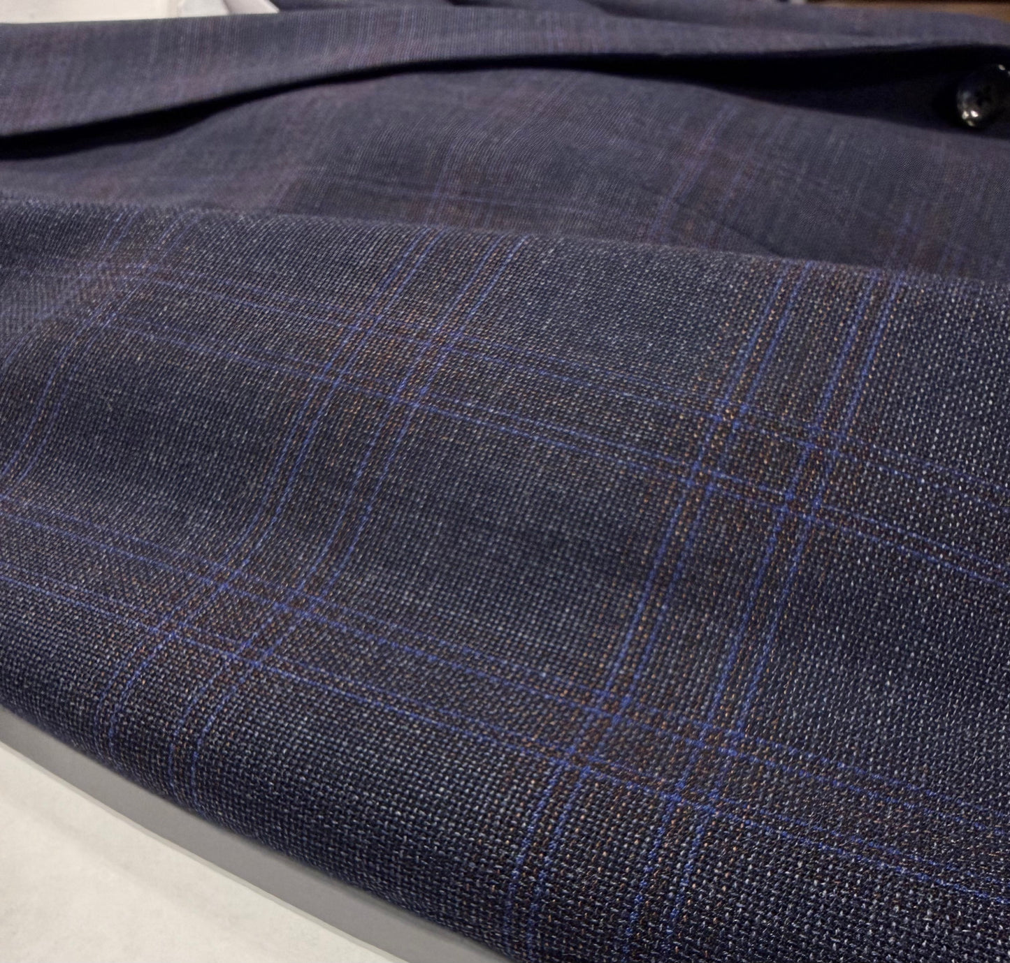 Alessandro Vittelo Navy, Burgundy and Blue Windowpane Slim Fit Sport Coat