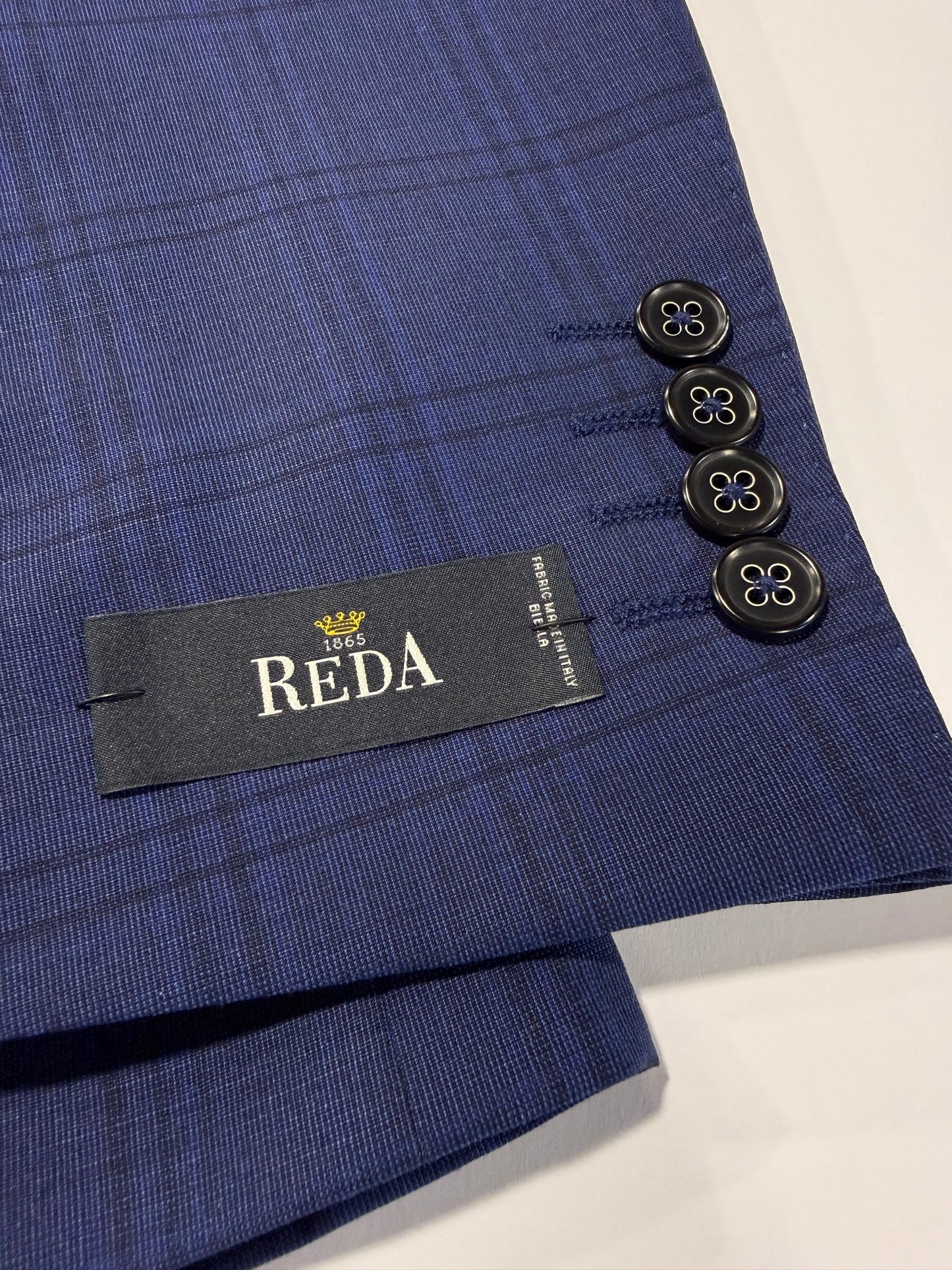 Canaletto Navy and Black Windowpane Suit Reda Fabric Italy Modern Fit