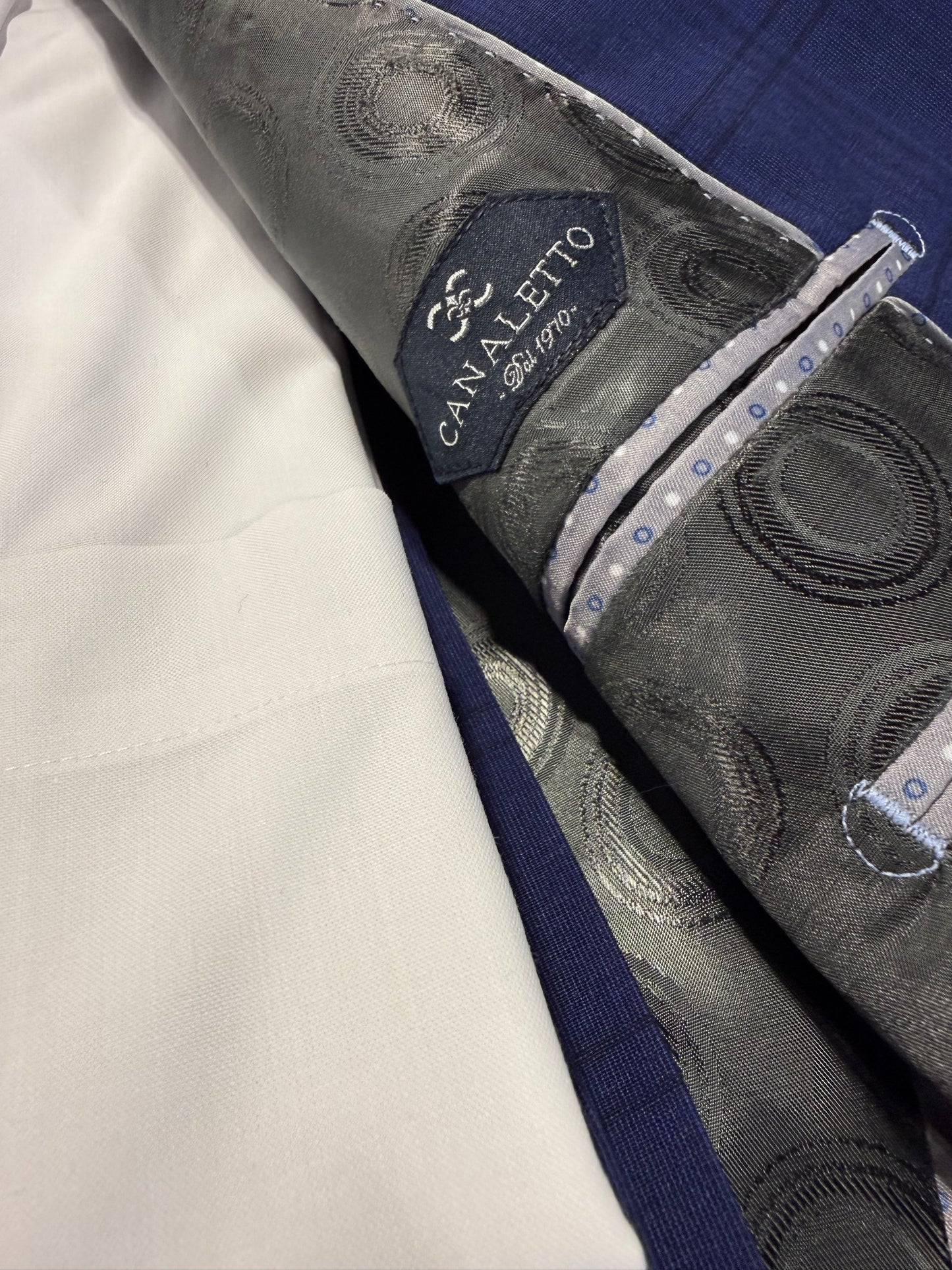Canaletto Navy and Black Windowpane Suit Reda Fabric Italy Modern Fit