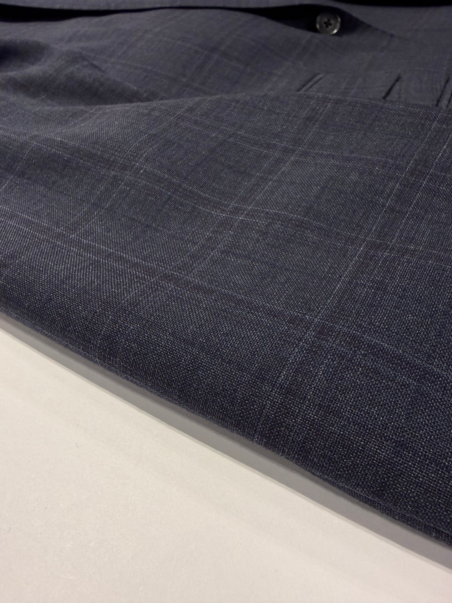 English Laundry Peak Lapel Grey, Purple and Navy Windowpane Slim Fit Suit