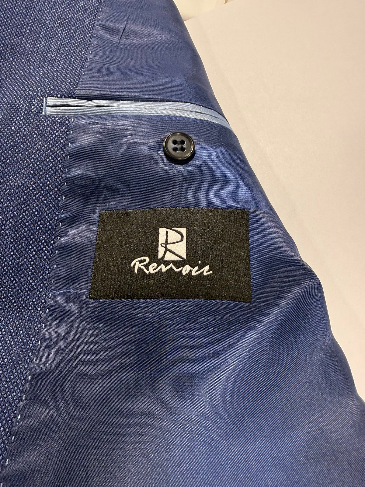 Renoir Blue Birdseye Classic Fit Notch Lapel Suit Suit