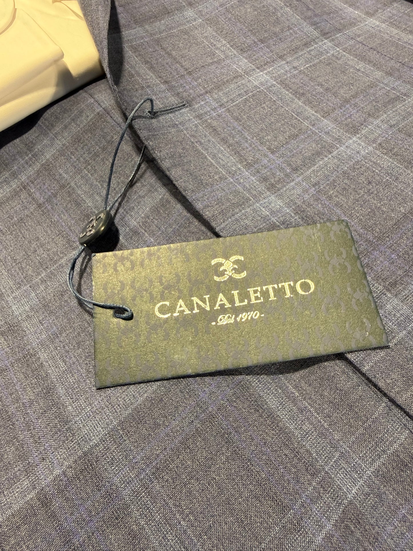 Canaletto Medium Blue Windowpane Suit Reda Fabric Italy Modern Fit
