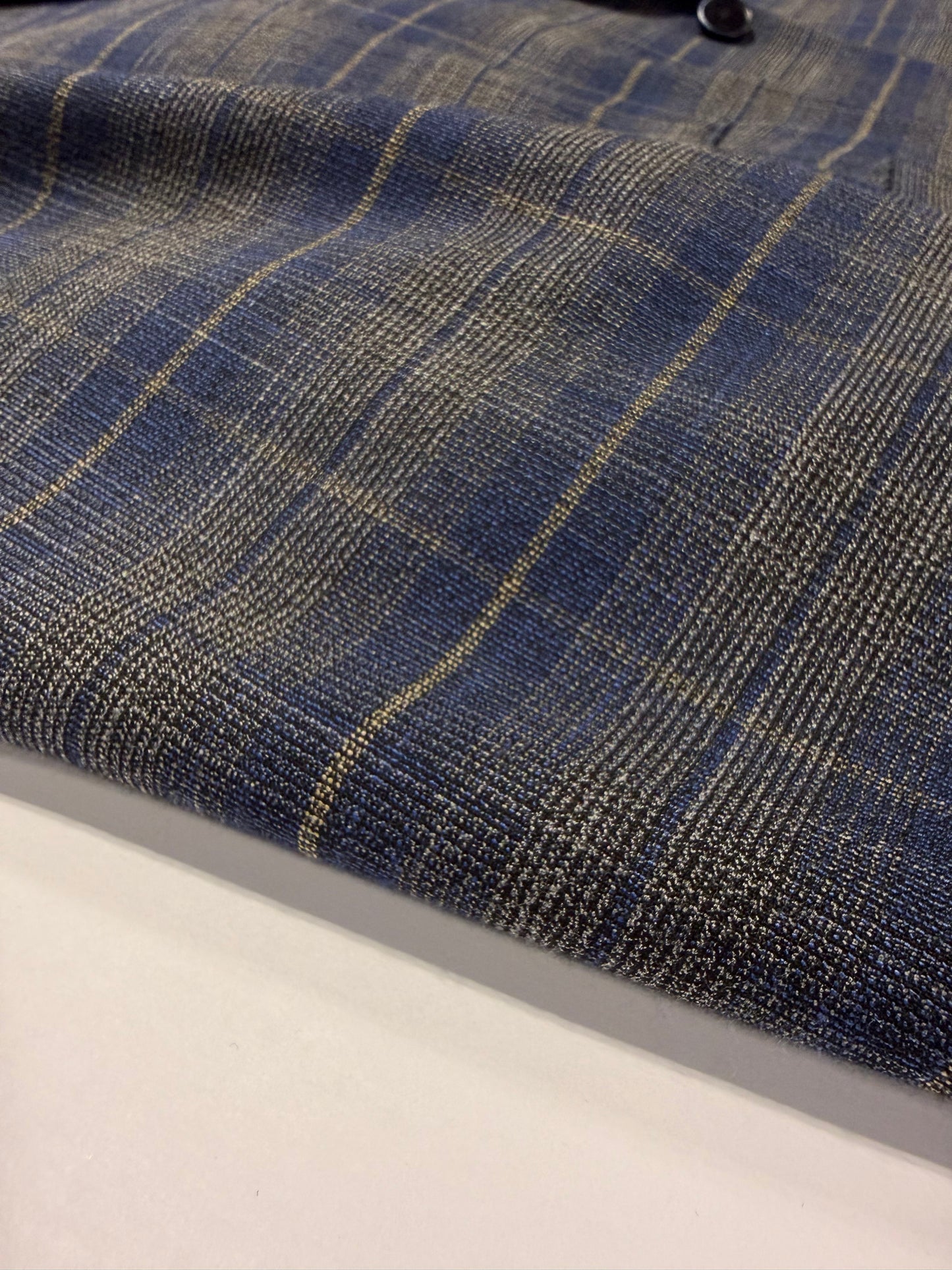 Manchester and Tailor Slim Fit Blue and Grey Plaid