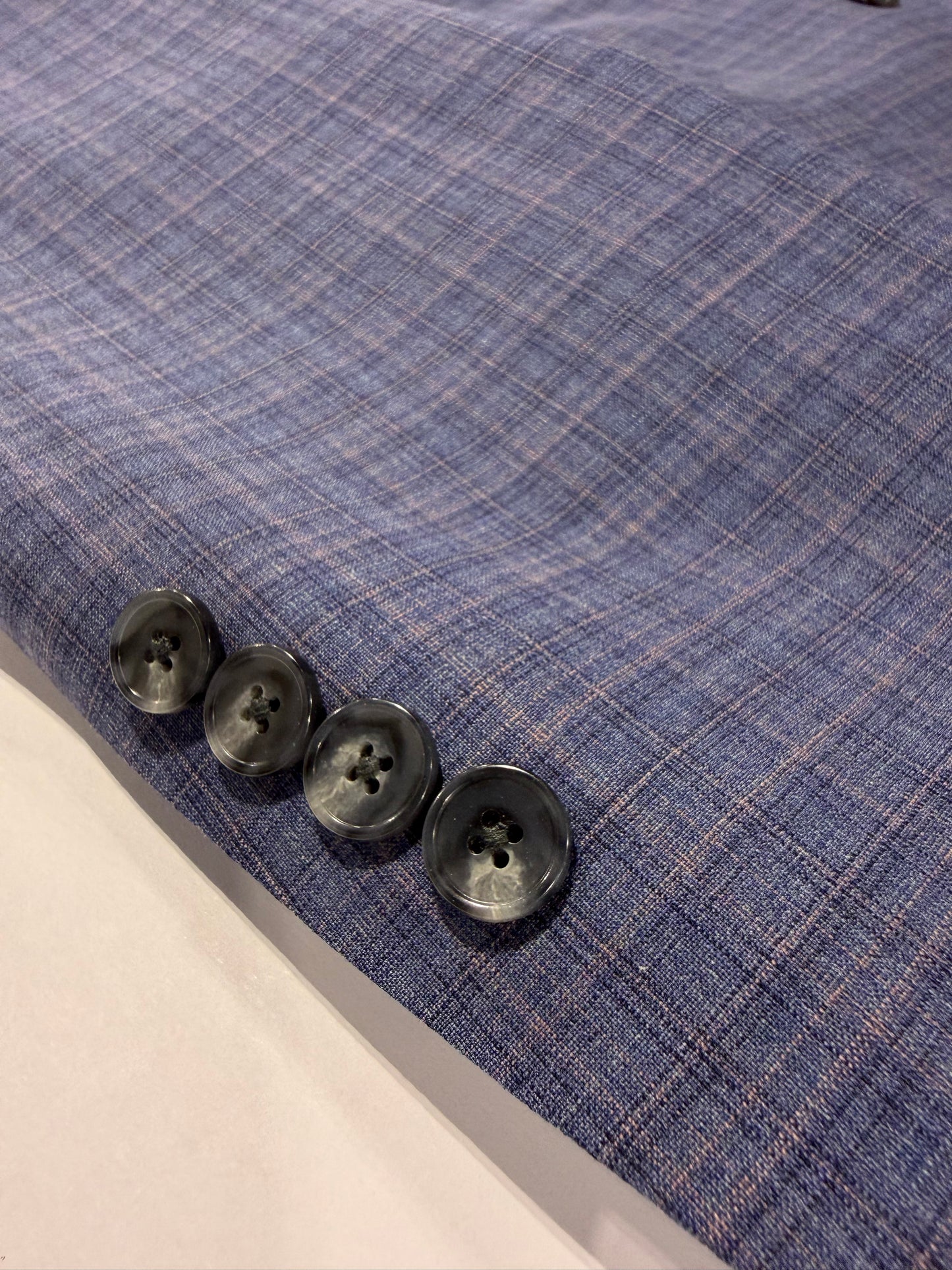 Giles and Jasper Blue and Pink Check Modern Fit Suit