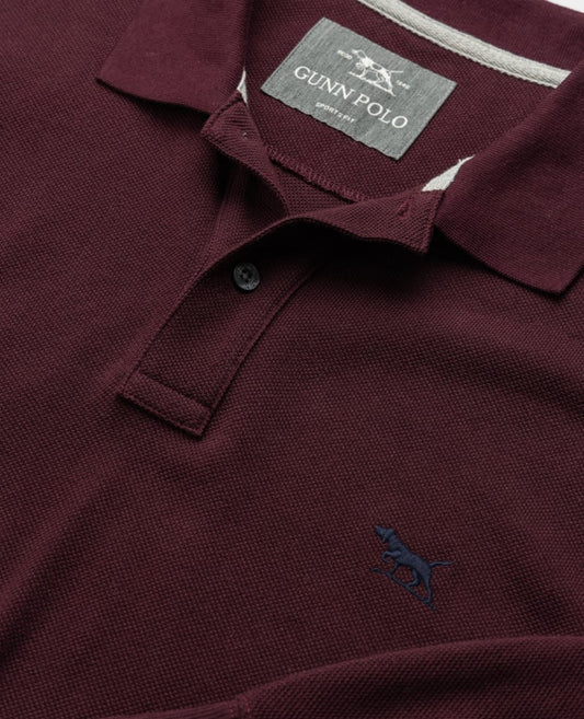 Rodd and Gunn Long Sleeve Sports Fit Gunn Polo Black Fig
